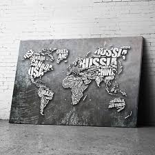 Map Of World Canvas Prints Wall Art