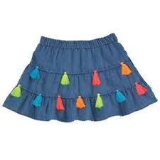 Details About Mud Pie E8 Wild At Heart Baby Girl Denim Neon Tassel Skirt 1172164 Choose Size