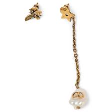 christian dior pearl chain dangle bee