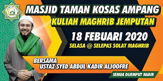 Has been added to your cart. Masjid Taman Kosas Kuliah Ust Syed Abdul Kadir Aljoofre