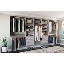Rustic Grey Wood Deluxe Closet System