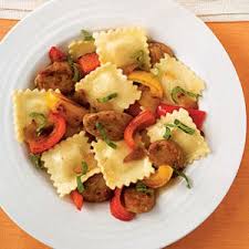 ravioli with sausage and peppers