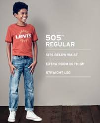 Levis 505 Regular Fit Jeans Big Boys Husky 8 20 Blue