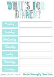 One Week Planner Blank Monthly Meal Plan Calendar Horneburg Info