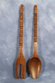 Tiki Fork And Spoon Kitsch Wooden Wall