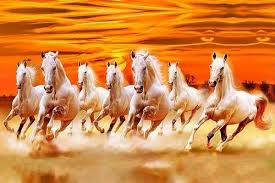 seven horses vastu wallpaper size 6x3