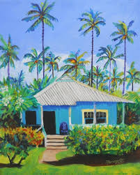 Waimea Cottage Print From Kauai Hawaii