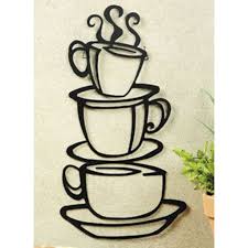 Coffee Cup Silhouette Metal Wall Art