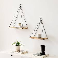 Recycled Wood Triangle Wall Shelves