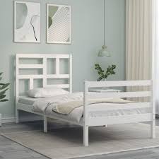 bed frame with headboard white 3ft