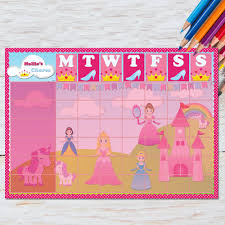 Chore Chart For Girls Princess Disney Style Personalised