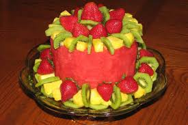 fruit cake fresh fruit in the shape of