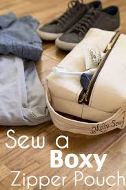 sew a box zipper pouch toiletry bag or