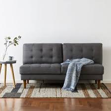 Living room tables coffee tables side & end tables console tables living room storage media storage shelving units bookcases wall storage view all. Mellow Jules Modern Armless Tufted Linen Fabric Loveseat Sofa Couch Dark Grey Walmart Com Walmart Com