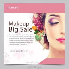 cosmetic banner poster template flat design