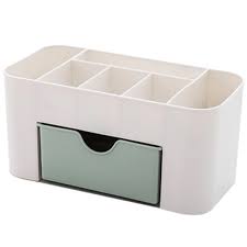 caffney cosmetic storage box plastic makeup organizer with drawers desktop makeup container for jewelry skin care nail polish brushes pencil card holder case