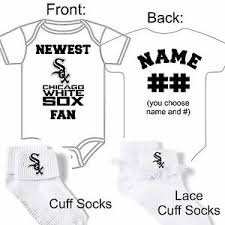 Details About Personalized Chicago White Sox Baseball Fan Baby Gerber Onesie Socks Custom Made