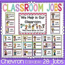 Classroom Decor Classroom Jobs Chevron By First Grade Fun