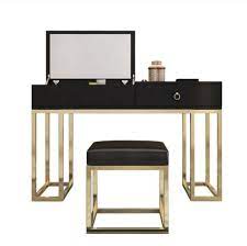 white gold makeup vanity dressing table