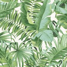 botanical leaf print green wallpaper