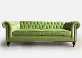 green cotton velvet chesterfield sofa