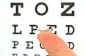 contact lens and eye test chart stock