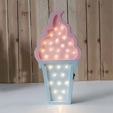 Lovely 3d Wooden Ice Cream Led Night Light Baby Bedroom Night Lamp Battery Powered Led Wall Lights For Children Home Decorative Supenc