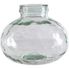 recycled glass small round vase from