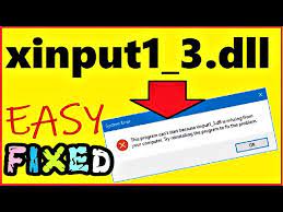 how to fix xinput1 3 dll not found