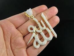 arabic ic diamond charm pendant