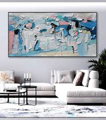 Pink Blue Painting Canvas Wall Art