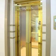 Golden Mirror Elevator Glass Door