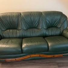 real genuine green leather bardi sofa