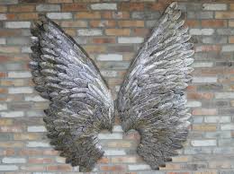 Large Silver Wall Mounted Angel Wings
