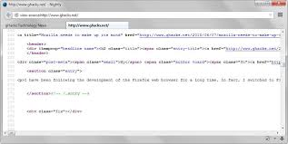 page source opens html code