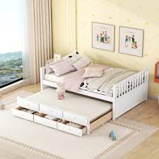 with trundle bed wood storage daybed