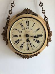 19thc Chain Hanging Wall Clock From