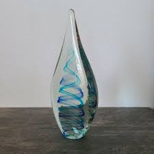 Murano Art Glass Teardrop Blue Teal