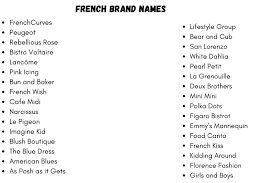 249 fancy french brand names ideas 2024