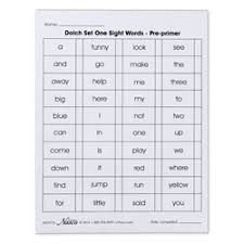 Dolch Sight Words Check Off Tearpads Pre Primer