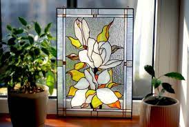 Buy Stained Glass Panel White Magnolia