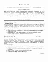 Home Inspection Resume Sample Best Of Construction Inspector Resumes