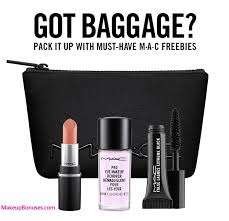 mac cosmetics free 4 piece bonus gift
