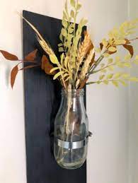 Rustic Wood Glass Wall Vase Pallet