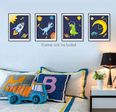 dinosaur wall art posters space