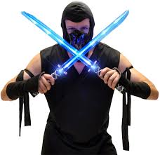 Amazon Com Deluxe Ninja Led Light Up Sword With Motion Activated Clanging Sounds 2 Pack Toys Games
