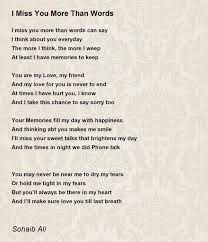 i miss you more than words poem