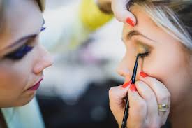 female makeup artist work