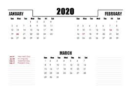 Printable 2020 Quarterly Calendar Templates Calendarlabs