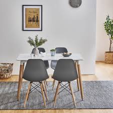 Shop for kitchen and dining room chairs from pier 1. Inge Dining Table And Chairs Set With 4 Dark Grey Chairs Delivery On Laura James